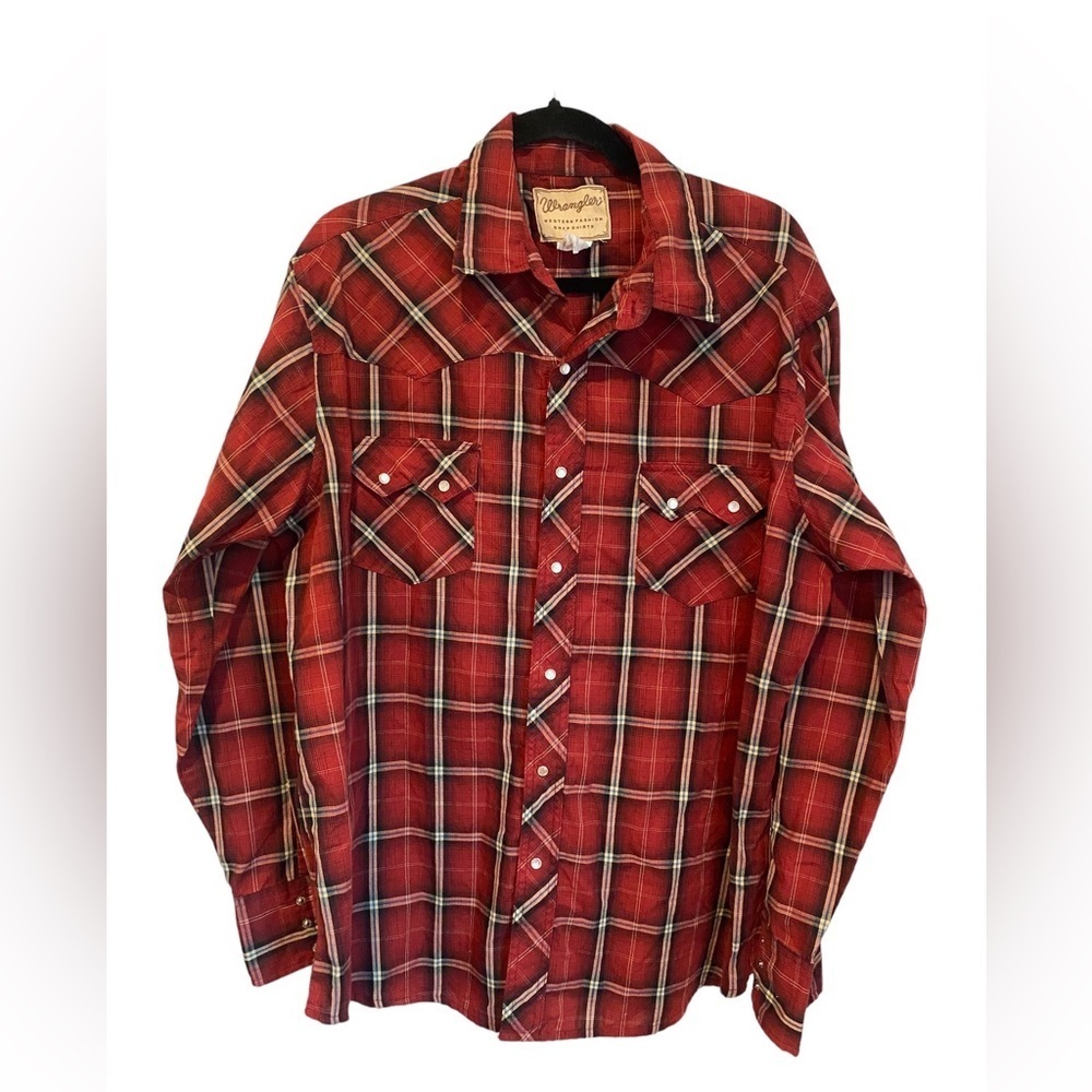 Wrangler XL Pearl Button Up Long Sleeve Shirt